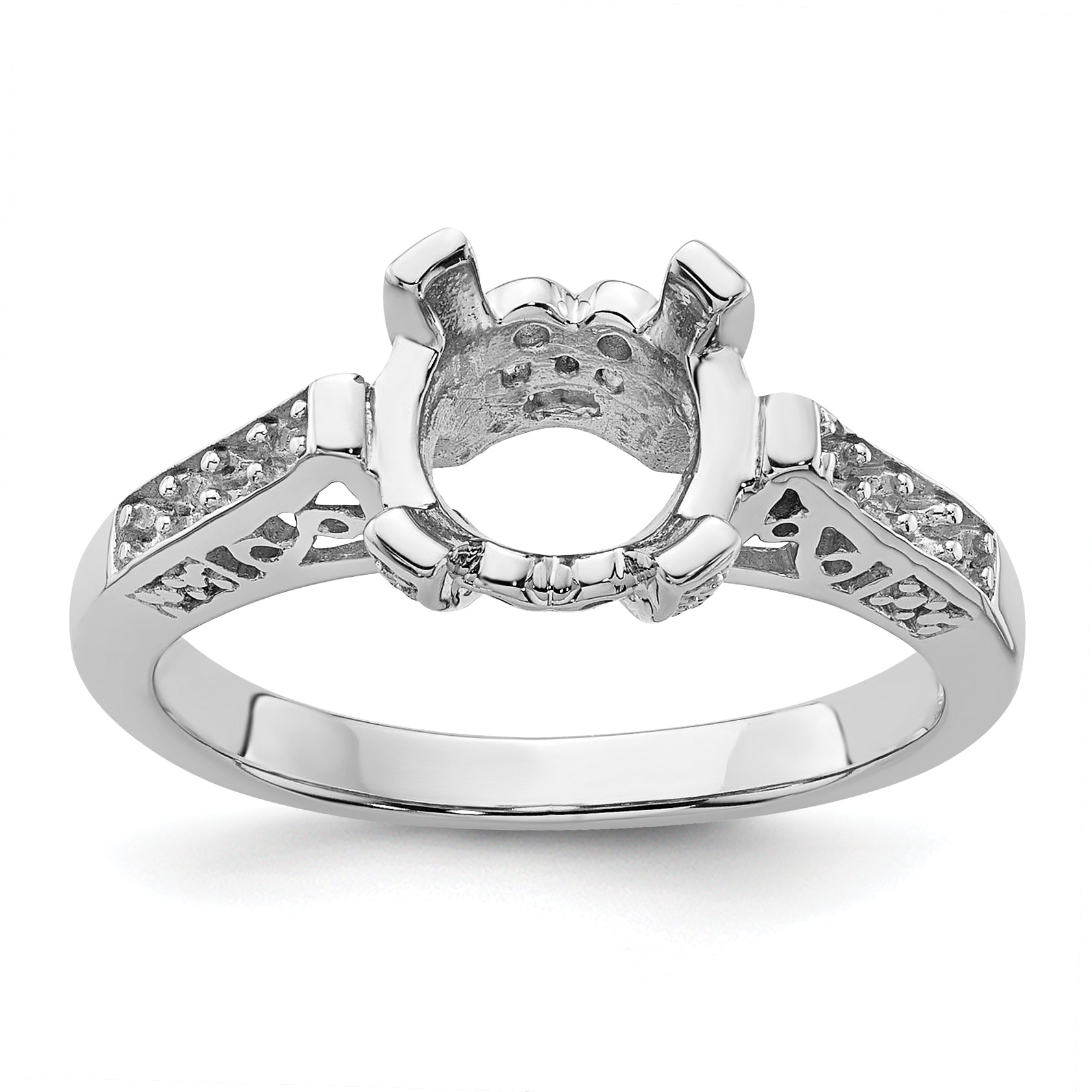 10k White Gold Ladies Ring Mounting Main image
