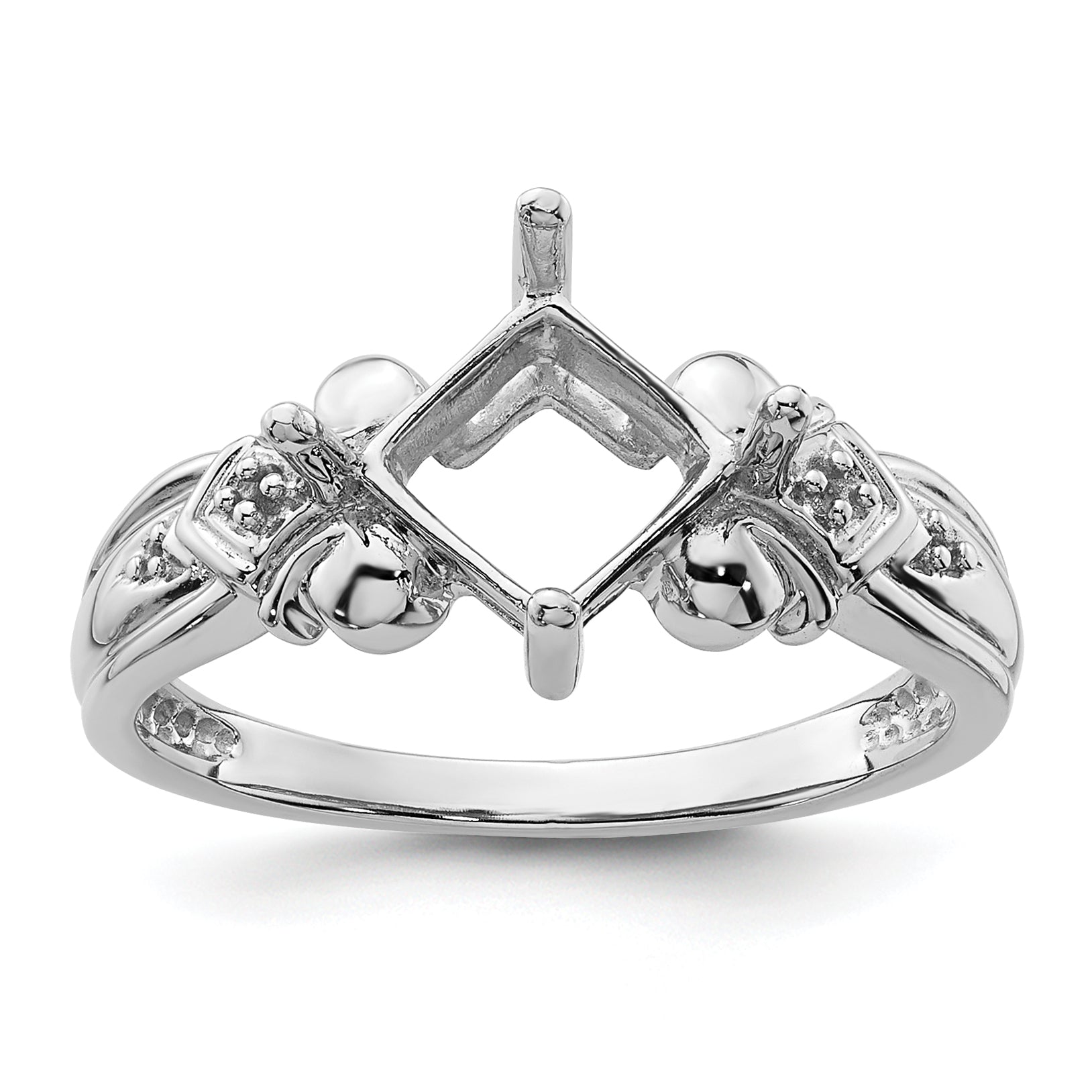 10k White Gold Ladies Ring Mounting Main image