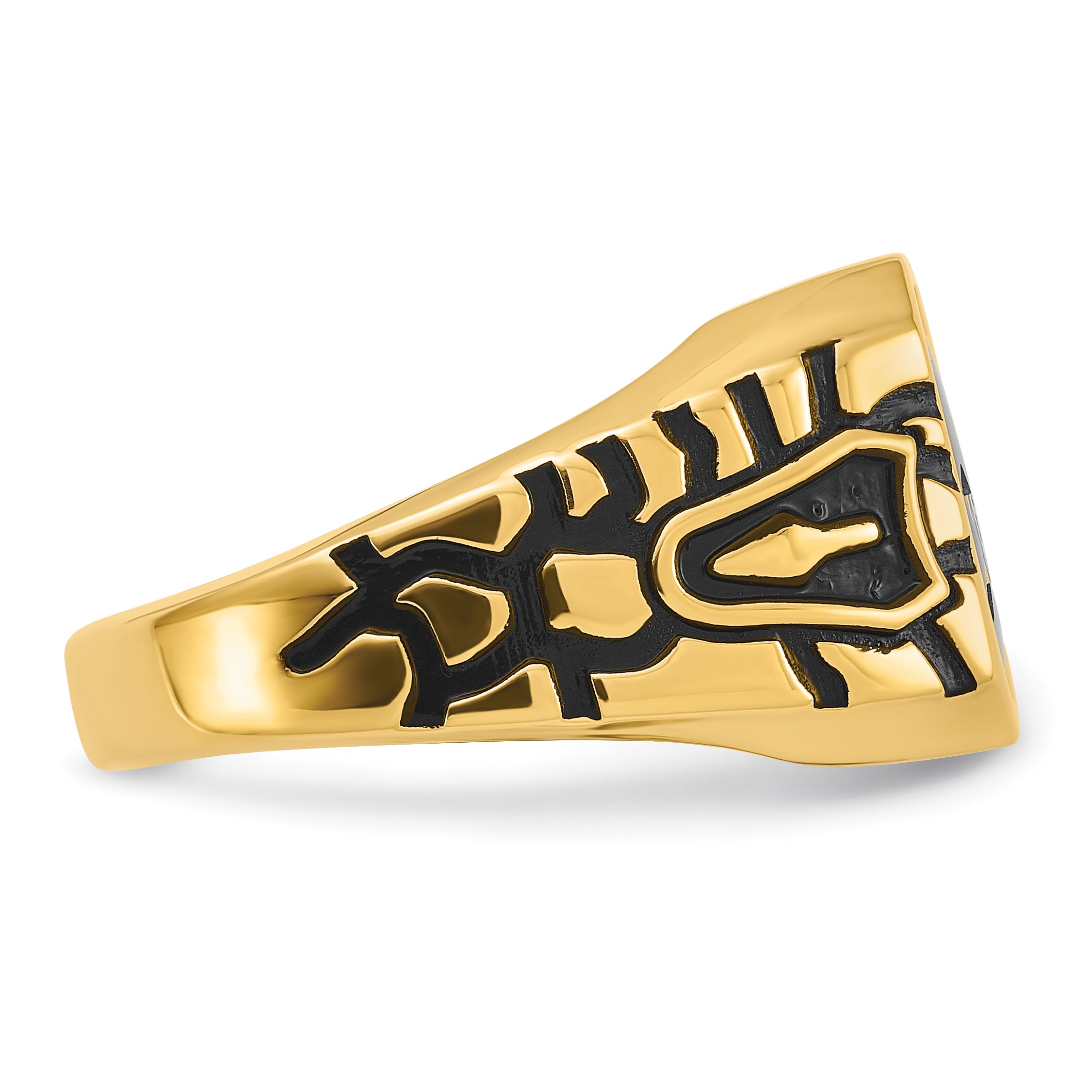 10k Men's Polished and Grooved Masonic Ring Mounting - 10