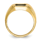 10k Onyx & .01ct Diamond Mens Cross Ring