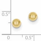 Polished Ball Stud Earrings in 10K Yellow Gold, 5mm