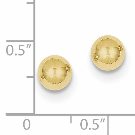 Ball Stud Earrings in 10K Yellow Gold, 6mm