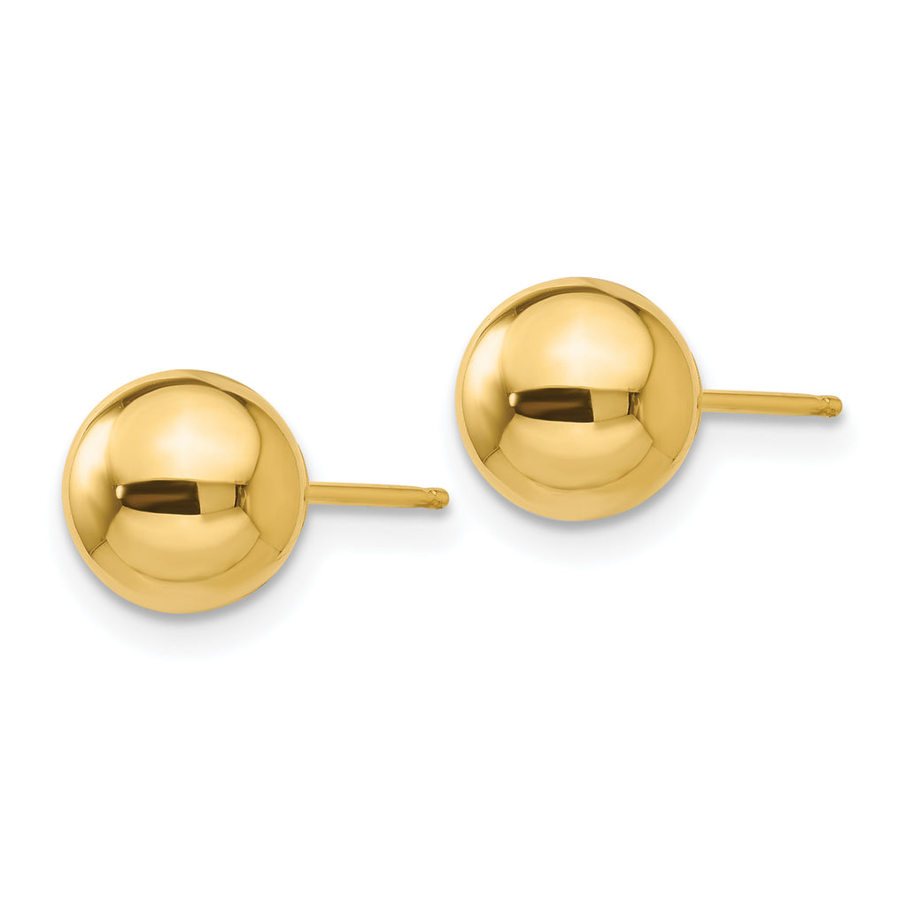 Polished Ball Stud Earrings in 10K Yellow Gold, 7mm