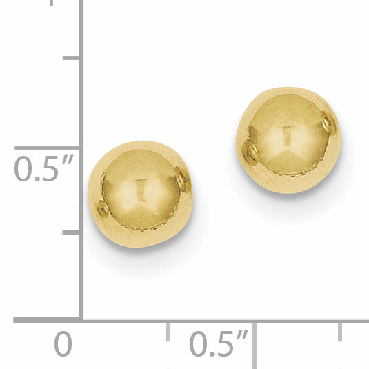 Polished Ball Stud Earrings in 10K Yellow Gold, 8mm