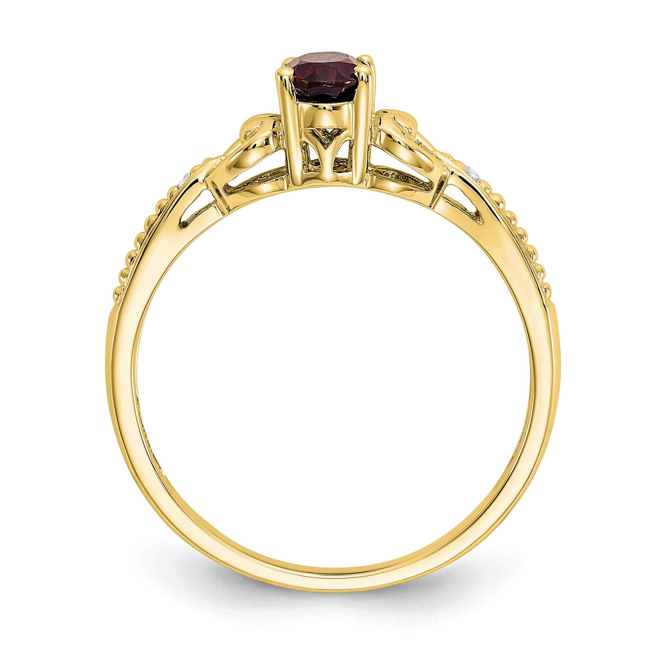 10K Garnet and Diamond Ring