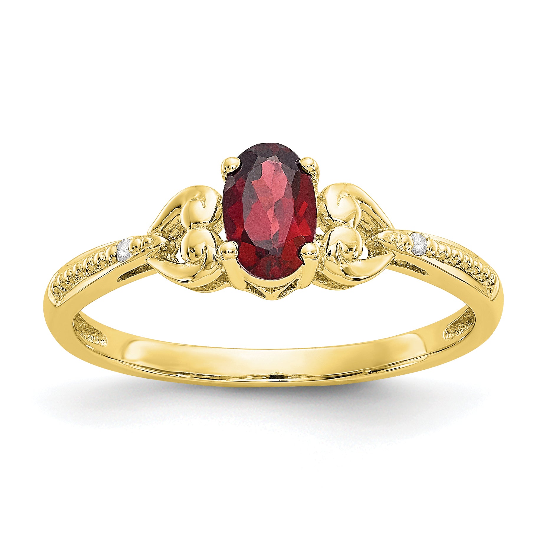 10K Garnet and Diamond Ring