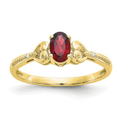 10K Garnet and Diamond Ring