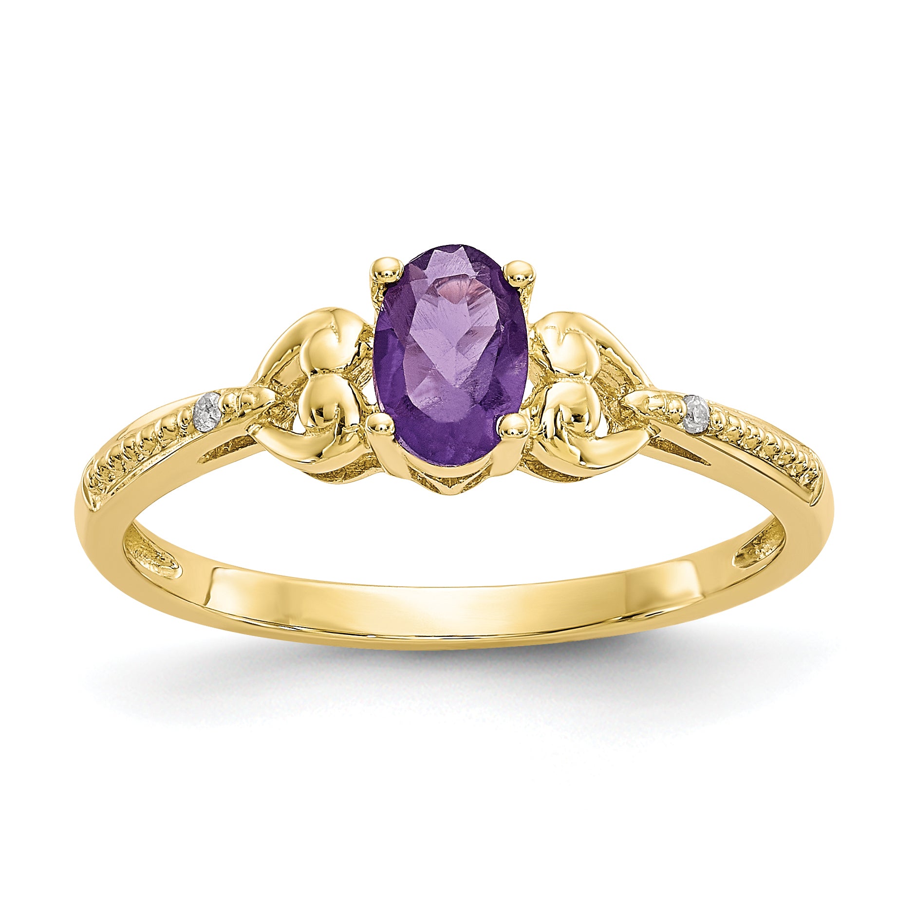 10K Amethyst and Diamond Ring Main image