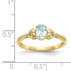 10K Aquamarine and Diamond Ring