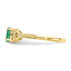 10K Emerald and Diamond Ring