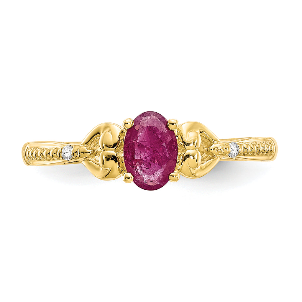 10K Ruby and Diamond Ring