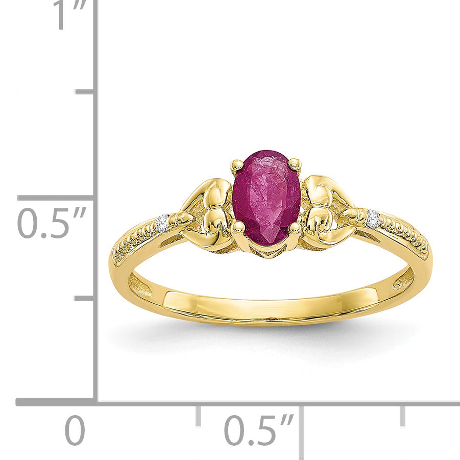 10K Ruby and Diamond Ring
