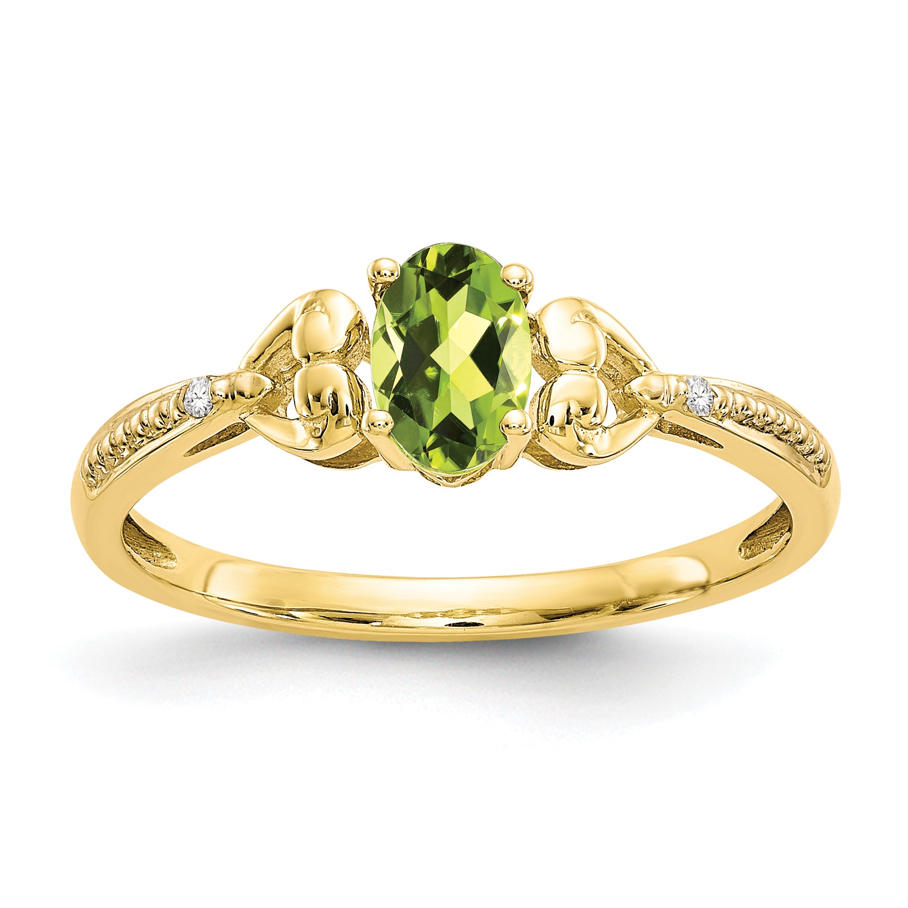 10K Peridot and Diamond Ring Main image