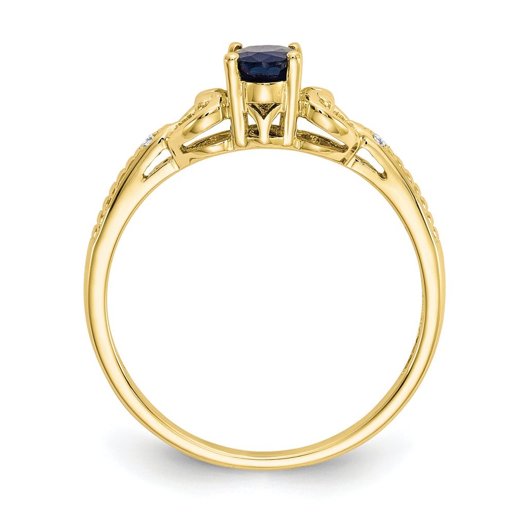 10K Sapphire and Diamond Ring