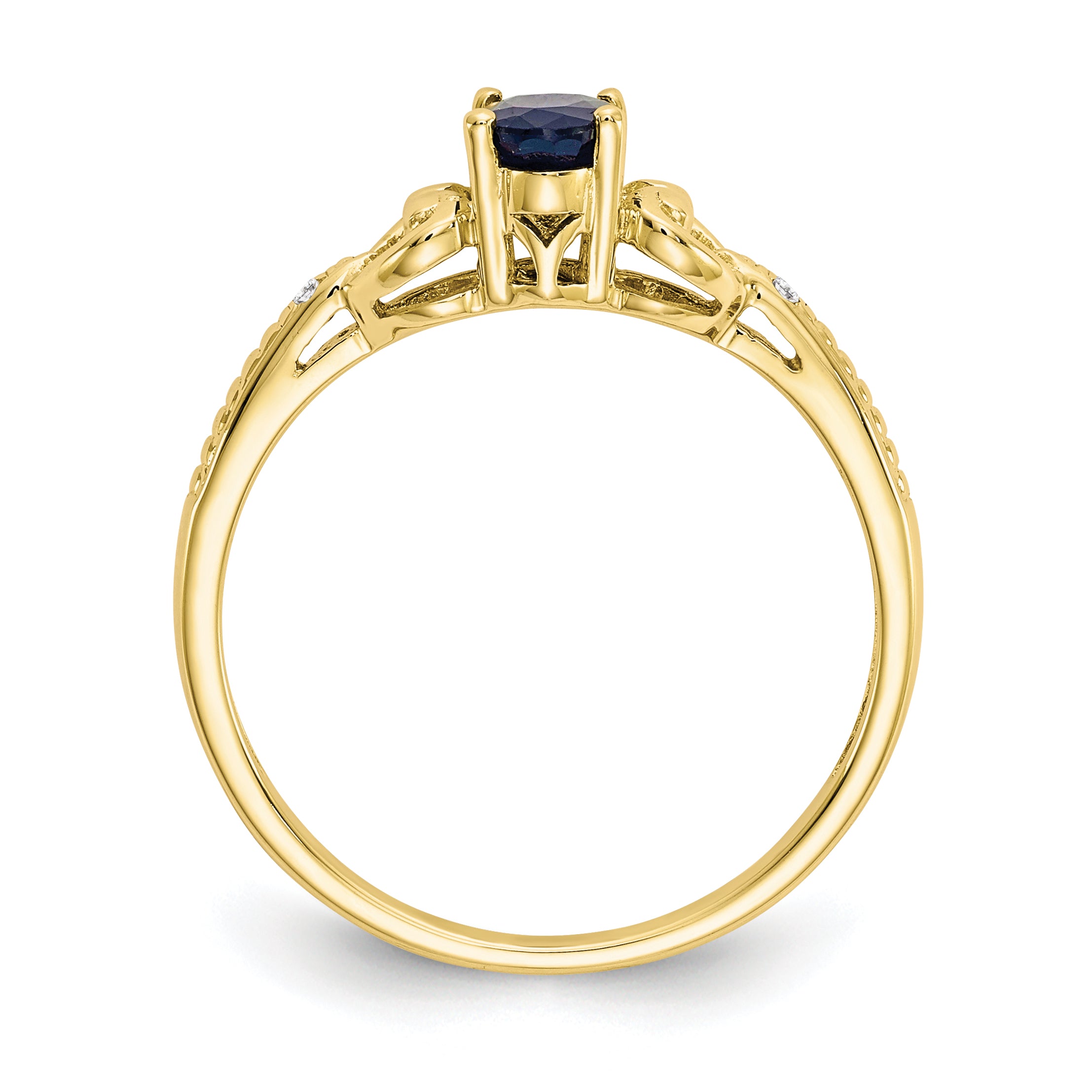 10K Sapphire and Diamond Ring