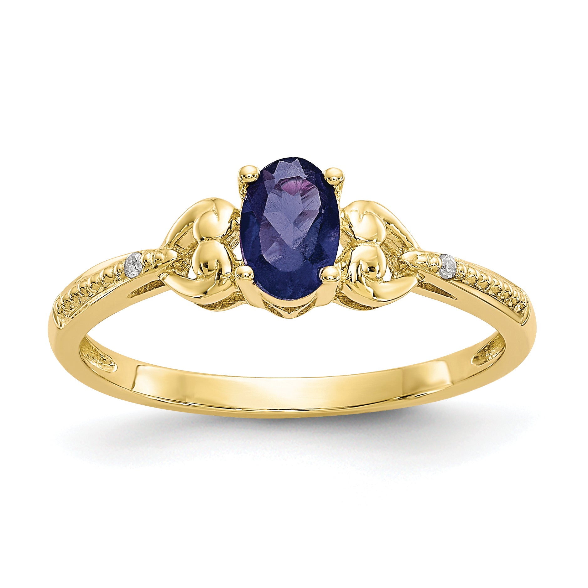 10K Sapphire and Diamond Ring Main image