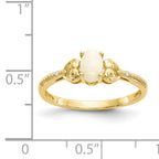 10K Opal and Diamond Ring