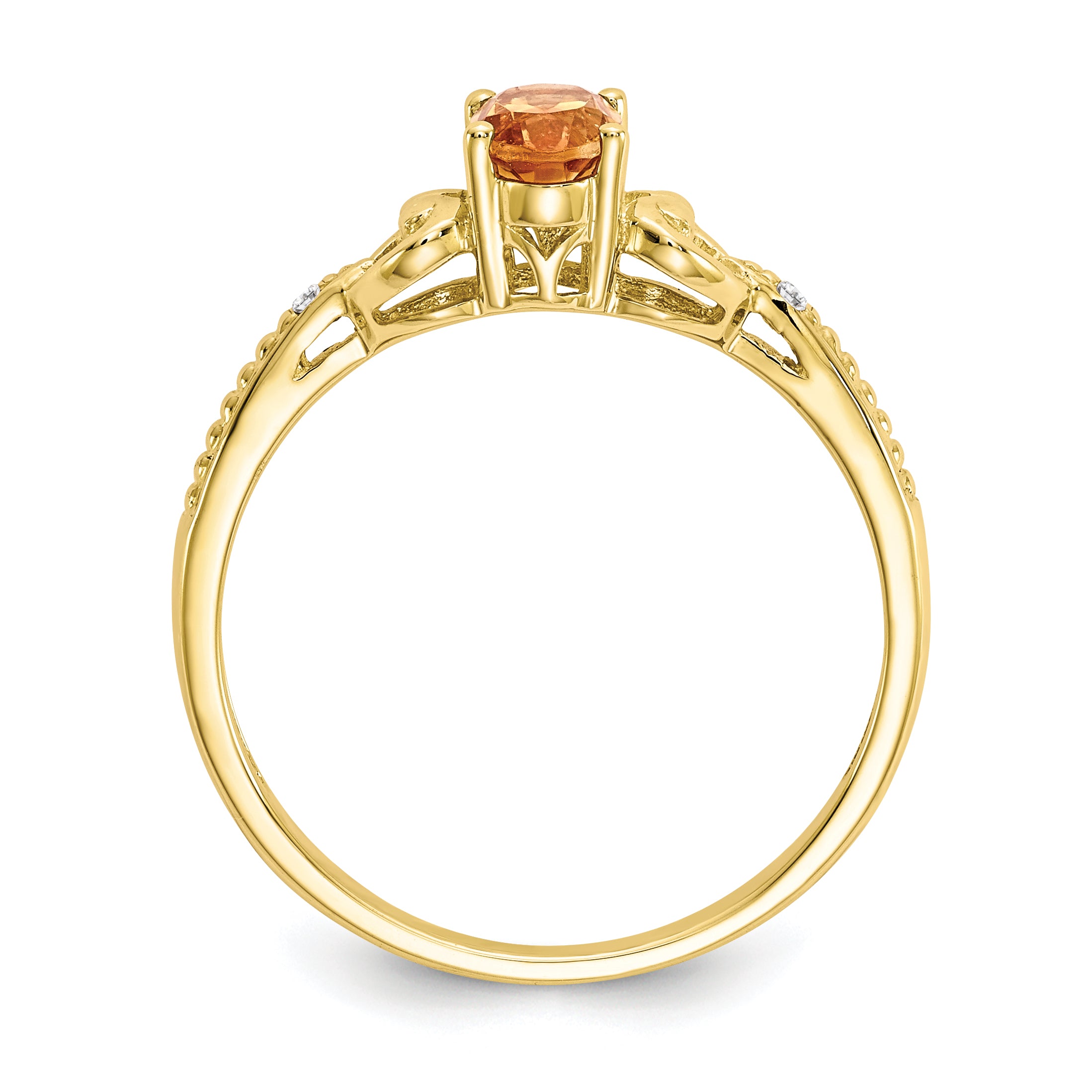 10K Citrine and Diamond Ring Secondary image