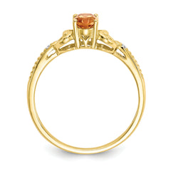 10K Citrine and Diamond Ring