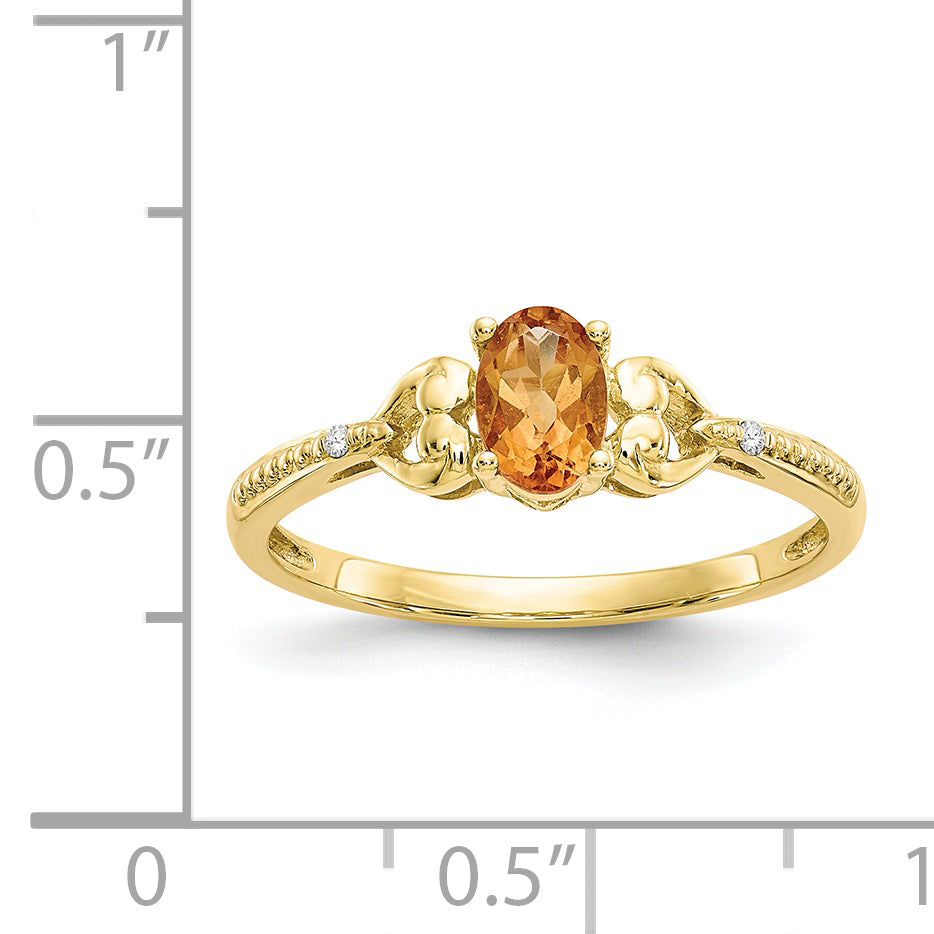 10K Citrine and Diamond Ring