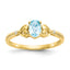 10K Light Swiss Blue Topaz and Diamond Ring