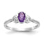10k White Gold Amethyst and Diamond Ring