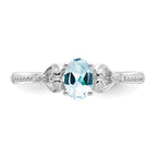 10k White Gold Aquamarine and Diamond Ring