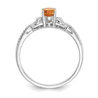 10k White Gold Citrine and Diamond Ring