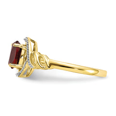 10K Garnet and Diamond Ring