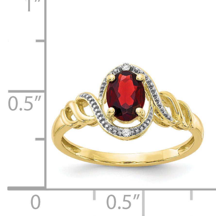 10K Garnet and Diamond Ring