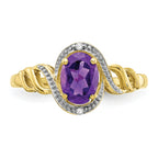 10K Amethyst and Diamond Ring
