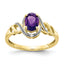10K Amethyst and Diamond Ring
