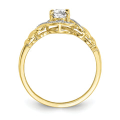 10K White Topaz and Diamond Ring