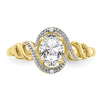 10K White Topaz and Diamond Ring