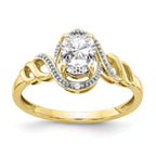 10K White Topaz and Diamond Ring