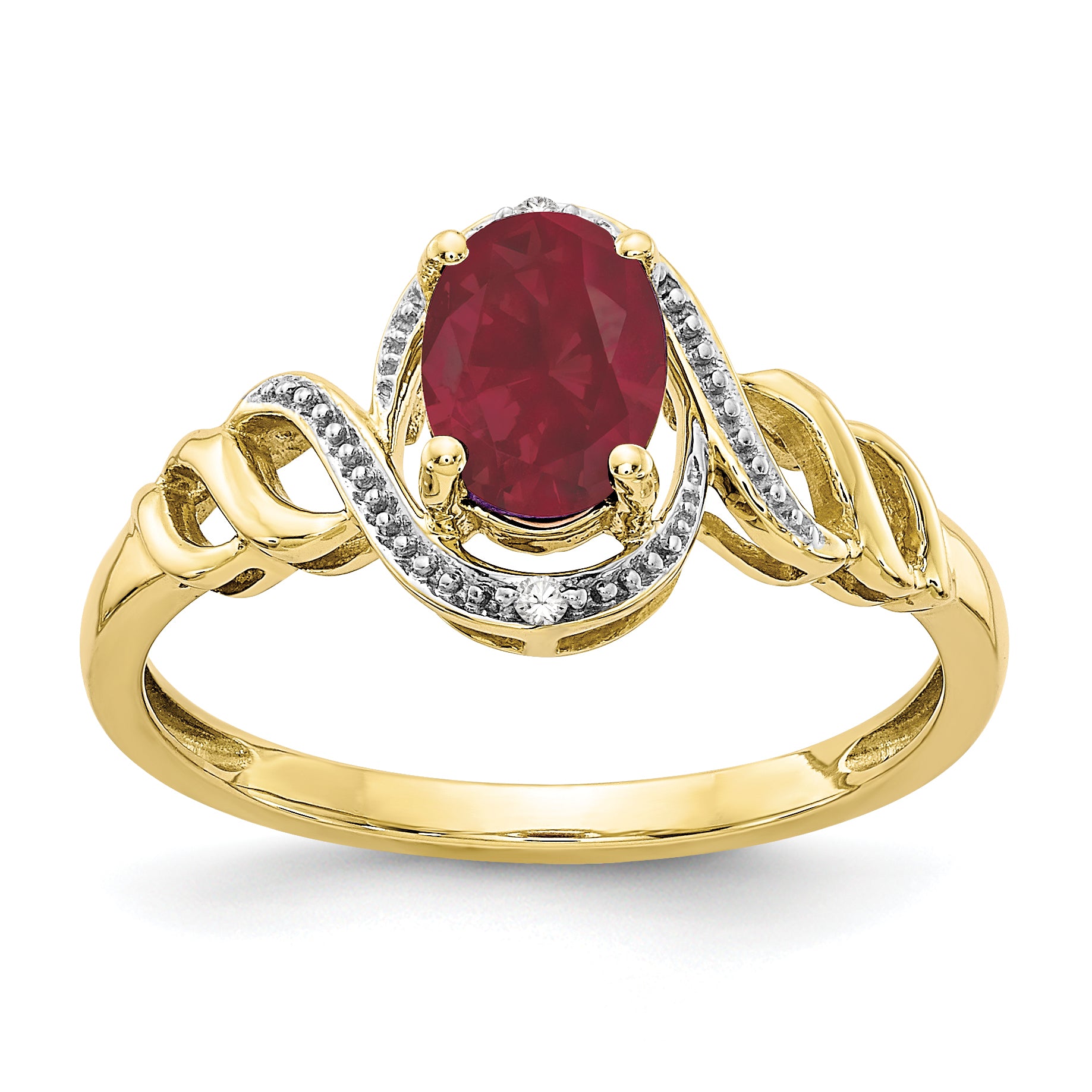 10K Ruby and Diamond Ring Main image
