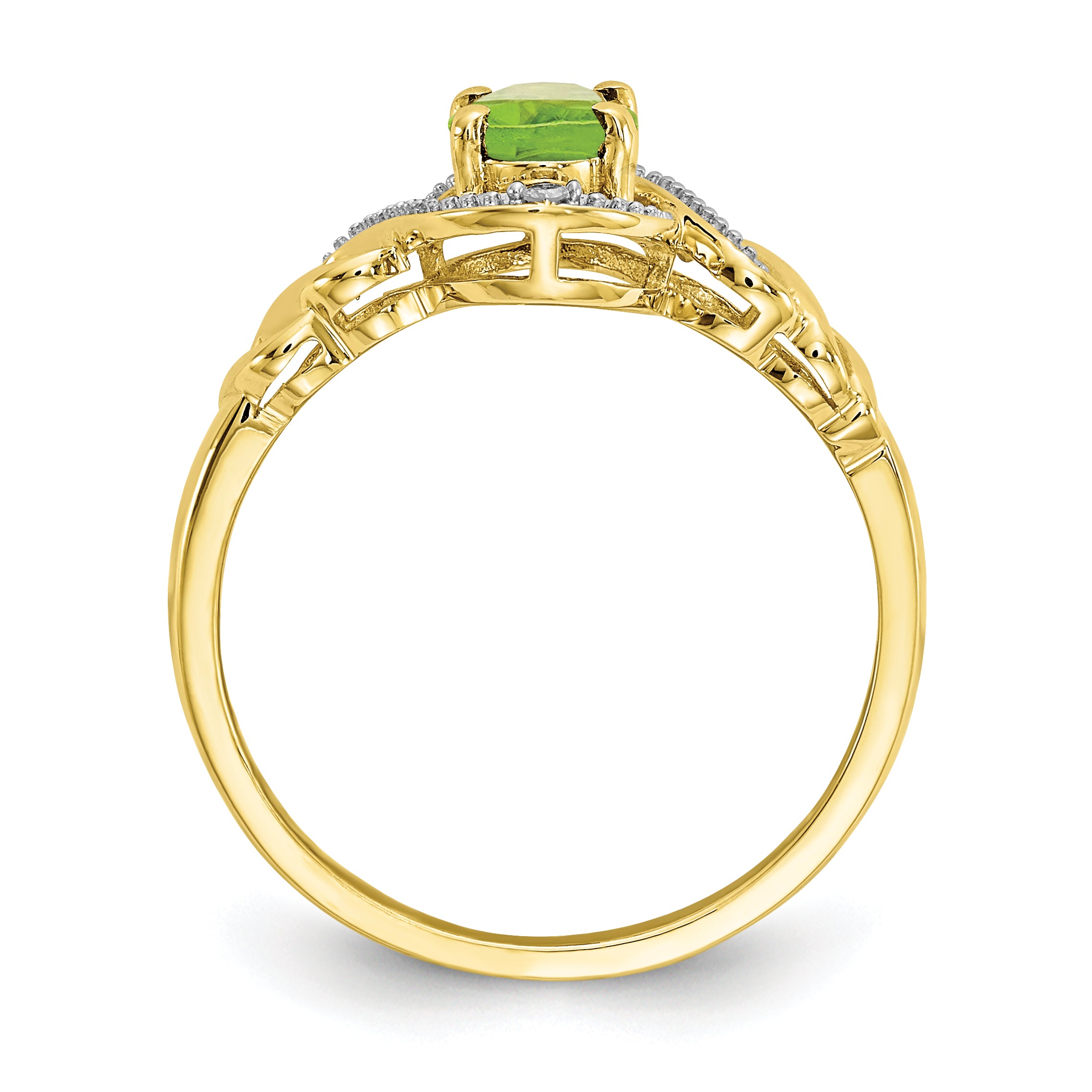 10K Peridot and Diamond Ring