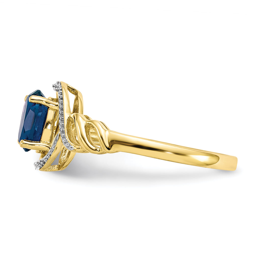 10K Sapphire and Diamond Ring