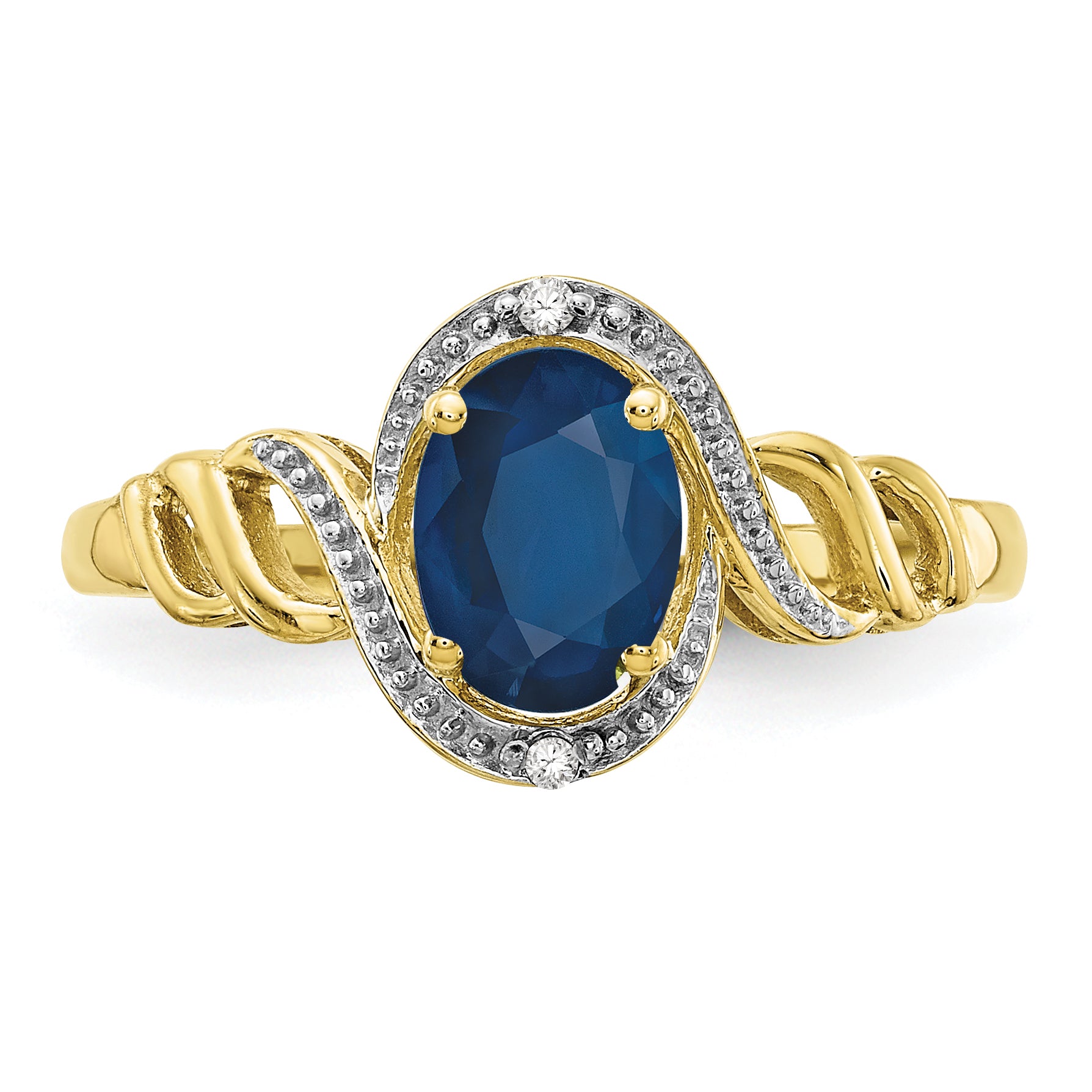 10K Sapphire and Diamond Ring