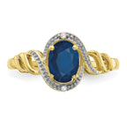 10K Sapphire and Diamond Ring