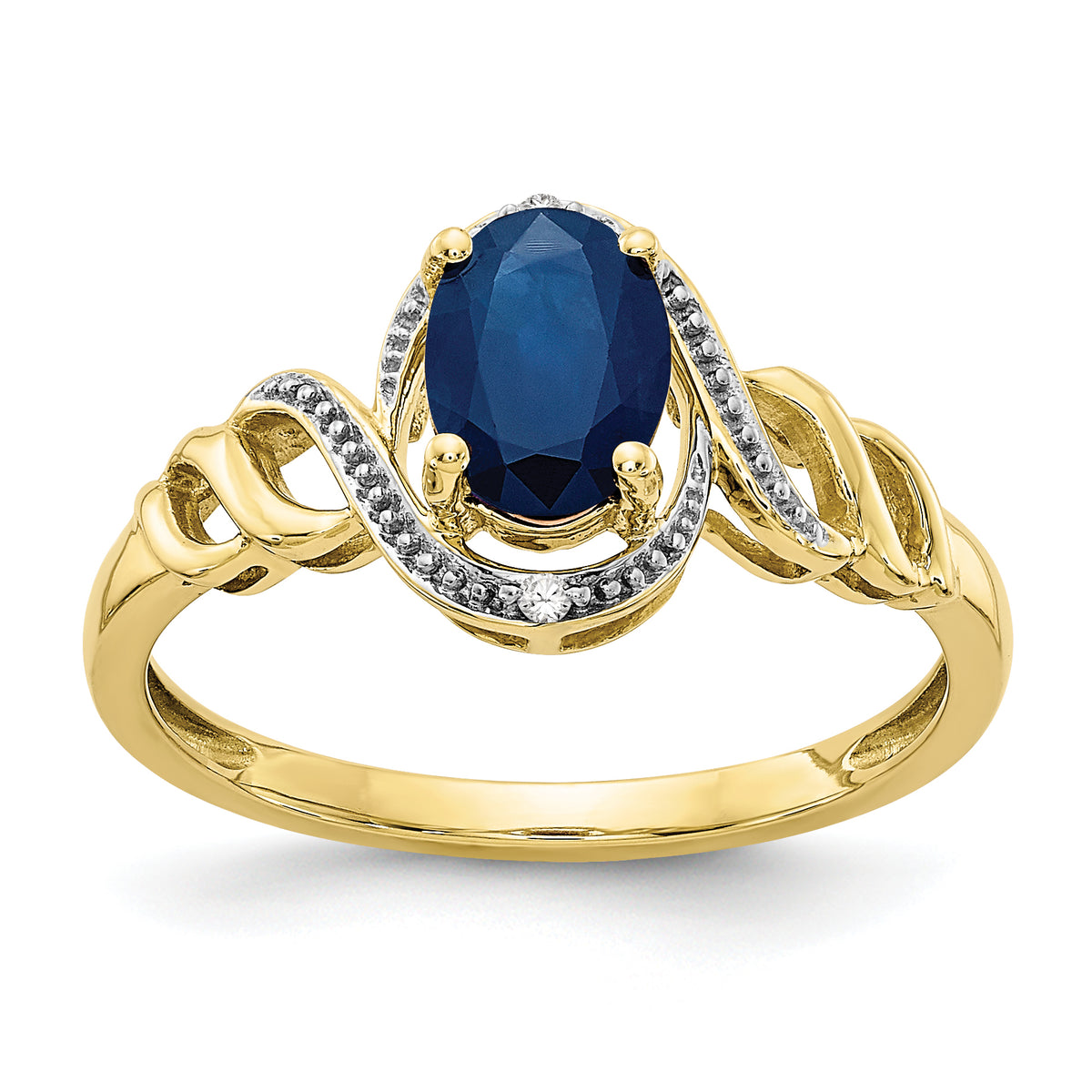 10K Sapphire and Diamond Ring