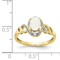 10K Opal and Diamond Ring