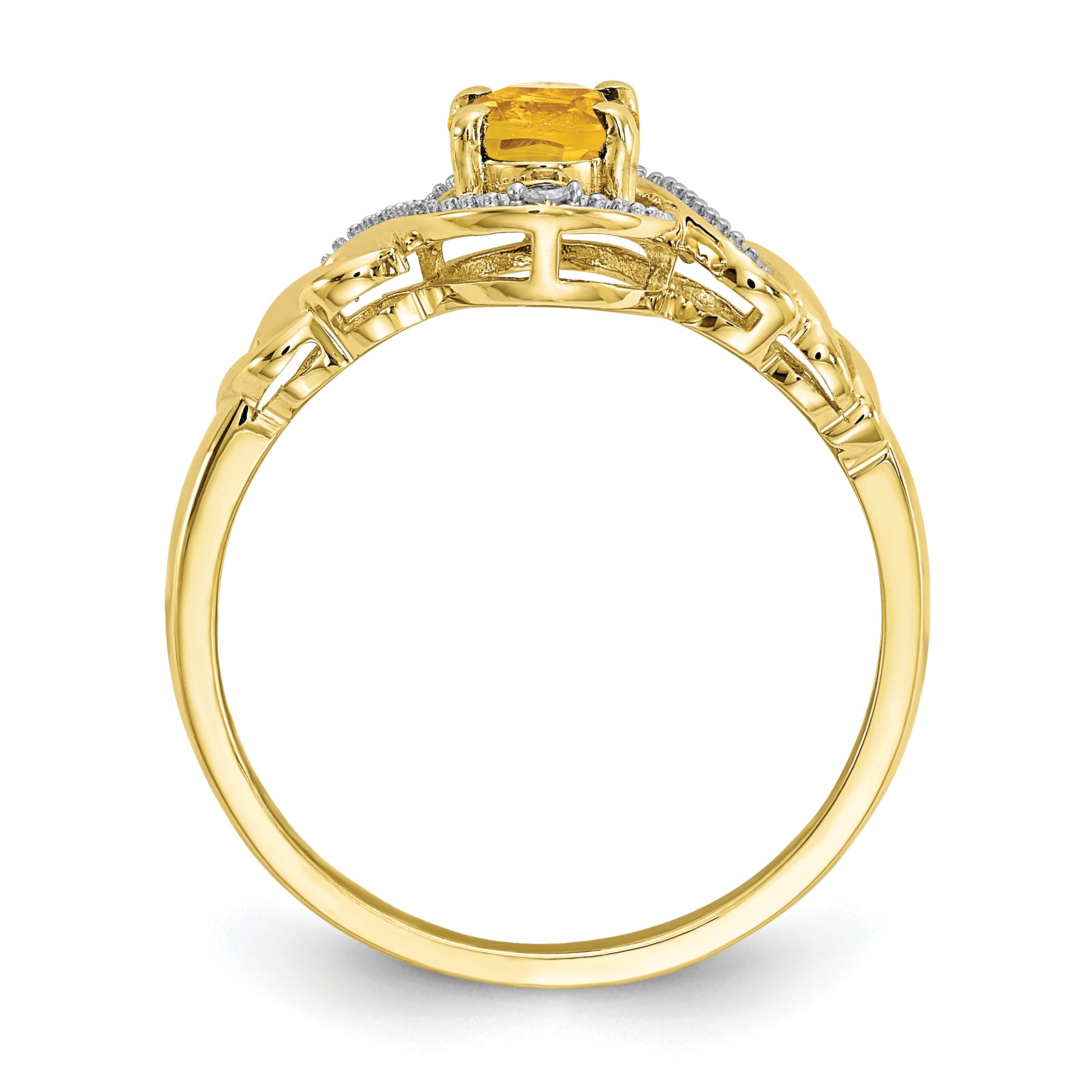 10K Citrine and Diamond Ring Secondary image