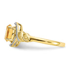 10K Citrine and Diamond Ring