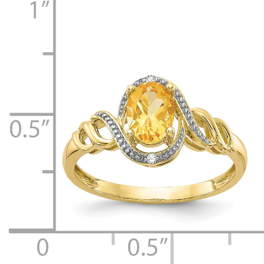 10K Citrine and Diamond Ring