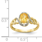 10K Citrine and Diamond Ring