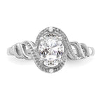 10k White Gold White Topaz and Diamond Ring