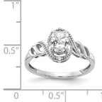 10k White Gold White Topaz and Diamond Ring