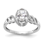 10k White Gold White Topaz and Diamond Ring