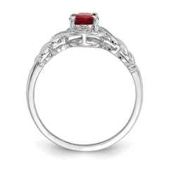 10k White Gold Ruby and Diamond Ring